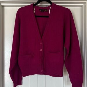 Vintage Liz Claiborne sport Fuchsia Cardigan Sweater